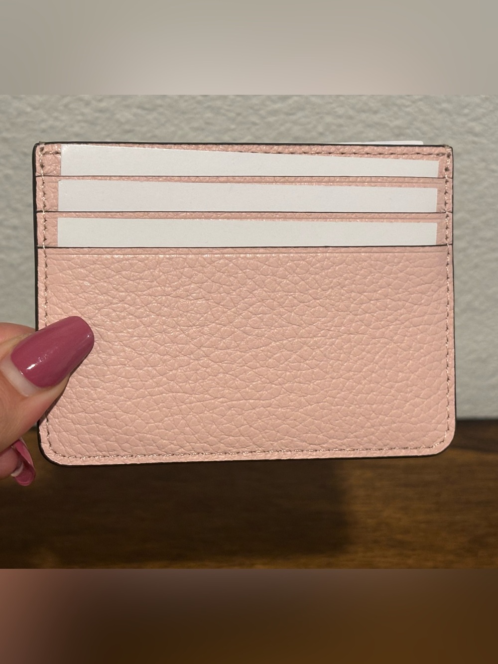 kate spade Blush Pink Pebbled Leather Card Slot Holder - Picture 8 of 8